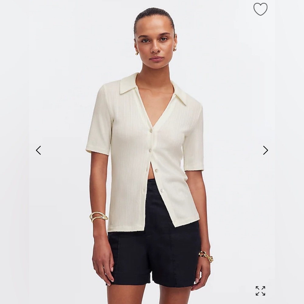 NWT Madewell Cutaway Hem Polo Top